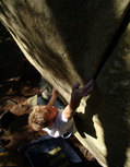Christophe Maire in La Fissure de droite (Rocher d'Avon)
