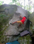 Franck Martinez in Les Pointill�s (Rocher d'Avon Ouest)