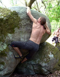 Julien Lefebvre in Brutus Condamnant ses Pieds (Rocher d'Avon Ouest)