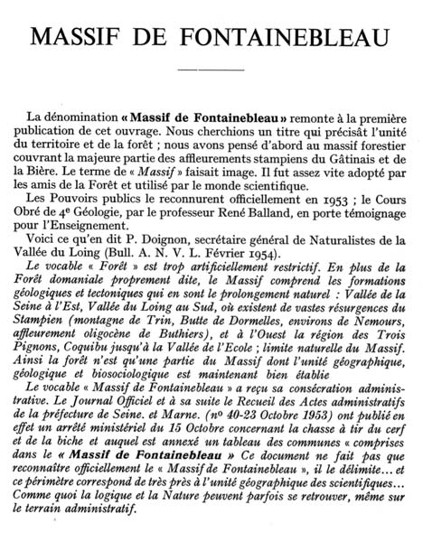  [ Massif de Fontainebleau ]