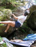 Pascal Fauch� in Liaison Fer-Os (Rocher du Mont Morillon)