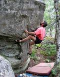 Pascal Fauch� in La Mendi�e (Gorge aux Merisiers)