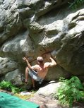 Patrick Lefaucheur in Ramapith�que (Rocher de la Reine) - serie of 3 pictures 