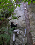 Philippe Jaubert in La Dalle des R�veries (Rocher d'Avon Ouest) - serie of 2 pictures 