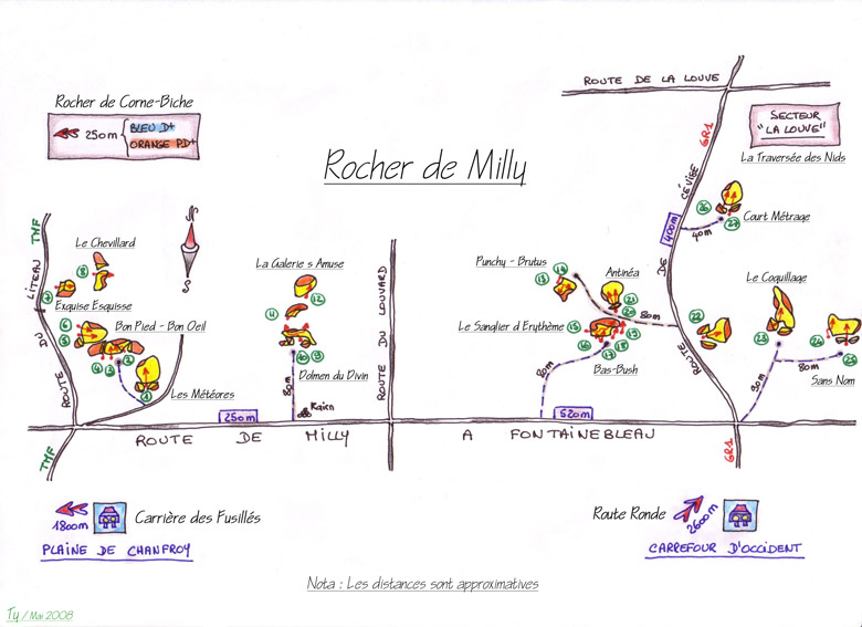  [ Topo Rocher de Milly by Thierry Gu&eacute;guen ] 