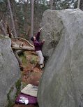 Yann Bruneau in �panchement (Rocher d'Avon Ouest)